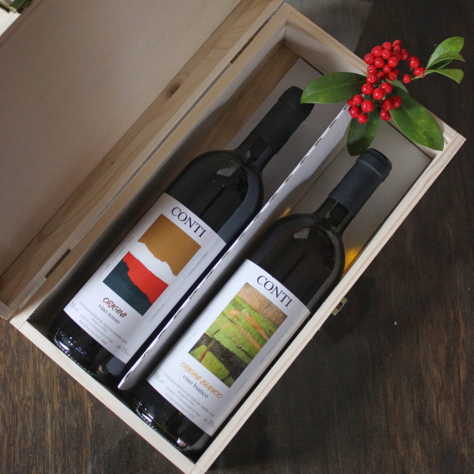 Confezione legno due vini